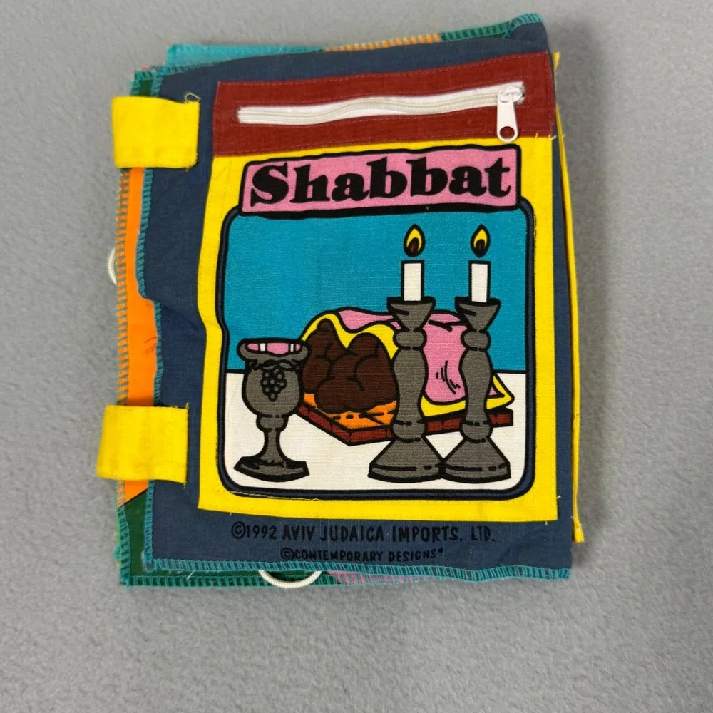Aviv Judaica Soft Fabric Book Kids My First Jewish Holiday Vintage 1992 Pink